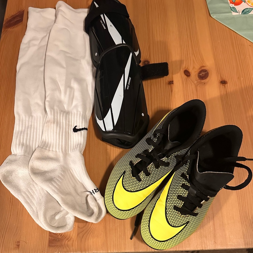 Nike Soccer Cleats and Shin Pads